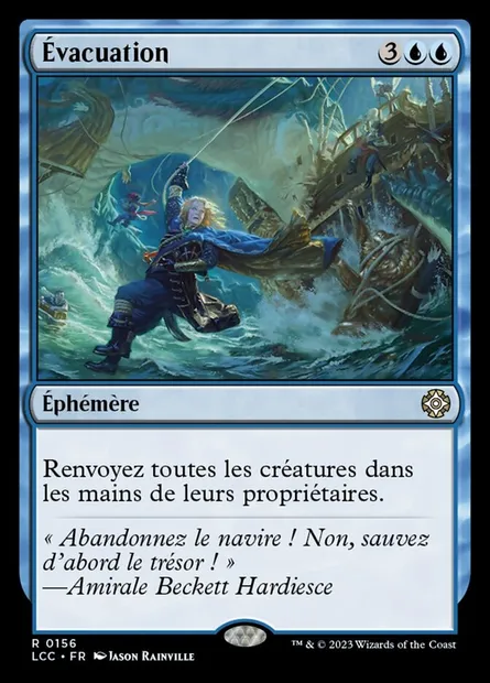 Évacuation, carte Magic LCC 156 — extension The Lost Caverns of Ixalan Commander