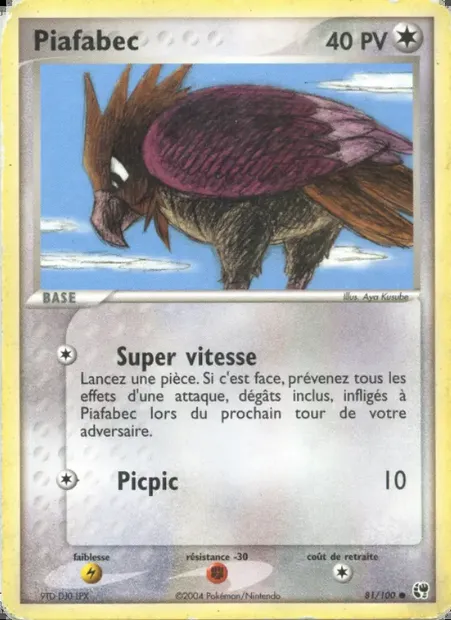 Piafabec, carte Pokémon SS 81 — extension EX Tempête de sable