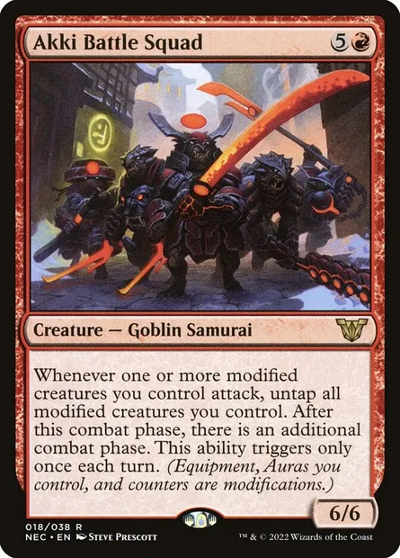 Akki Battle Squad, Magic card NEC 18 — Neon Dynasty Commander set