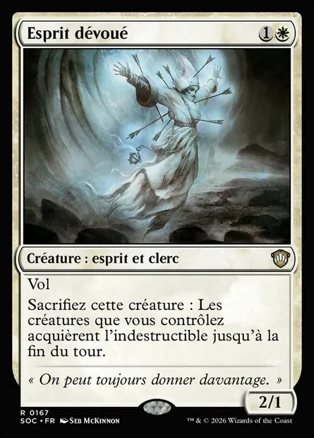 Esprit dévoué, carte Magic SOC 167 — extension Secrets of Strixhaven Commander