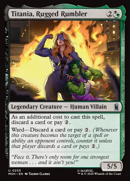 Titania, Rugged Rumbler, Magic card MSH 235 — Marvel Super Heroes set