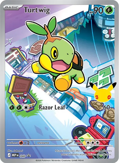 Tortipouss, carte Pokémon MEP 040 — extension MEP Black Star Promos