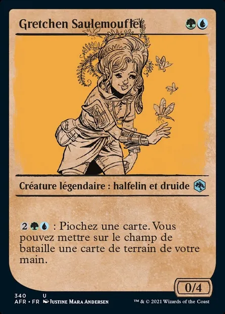 Gretchen Saulemouflet, carte Magic AFR 340 — extension Forgotten Realms: Aventures dans les Royaumes Oubliés