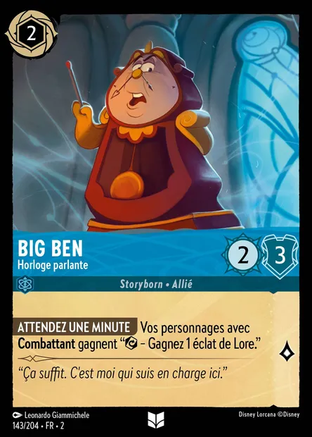 Big Ben - Horloge parlante, carte Disney Lorcana CH2-143 — extension L'Ascension des Floodborn