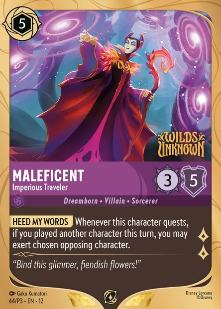 Maleficent - Imperious Traveler, Disney Lorcana card P3-044 — P3 set