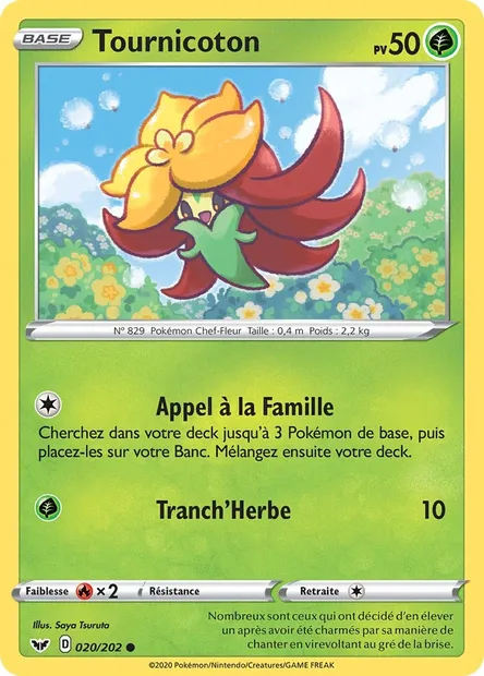 Tournicoton, carte Pokémon SSH 20 — extension Épée et Bouclier