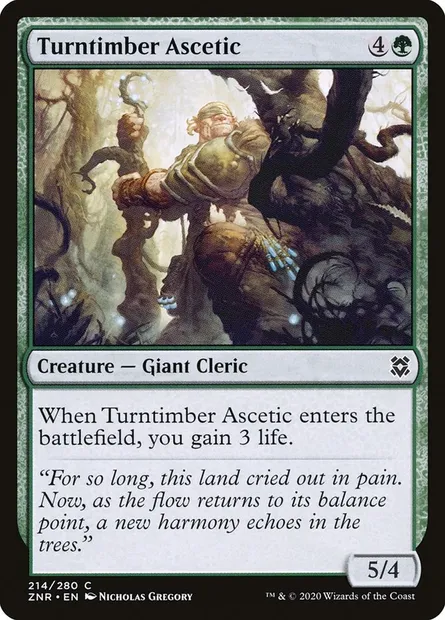 Turntimber Ascetic, Magic card ZNR 214 — Zendikar Rising set