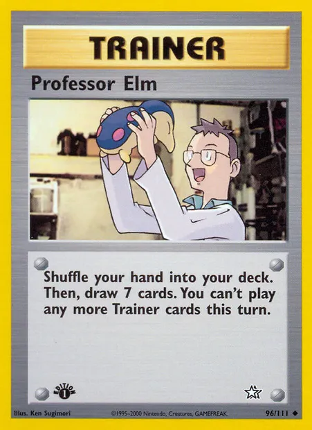 Professor Elm, Pokémon card NG 96 — Neo Genesis set