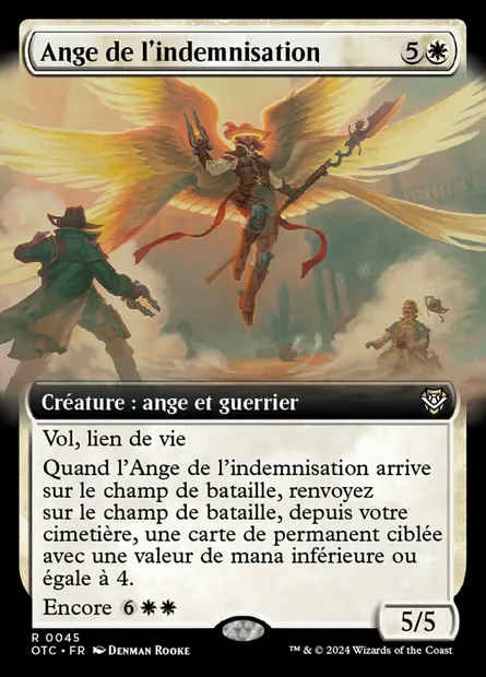 Ange de l'indemnisation, carte Magic OTC 45 — extension Outlaws of Thunder Junction Commander