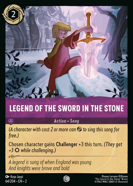 Legend of the Sword in the Stone, Disney Lorcana card CH2-064 — Rise of the Floodborn set