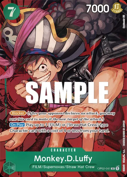 Monkey.D.Luffy, One Piece card OP02-041 — PARAMOUNT WAR set
