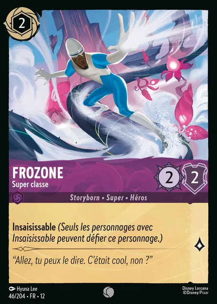 Frozone - Super classe, carte Disney Lorcana CH12-046 — extension Contrées Inconnues
