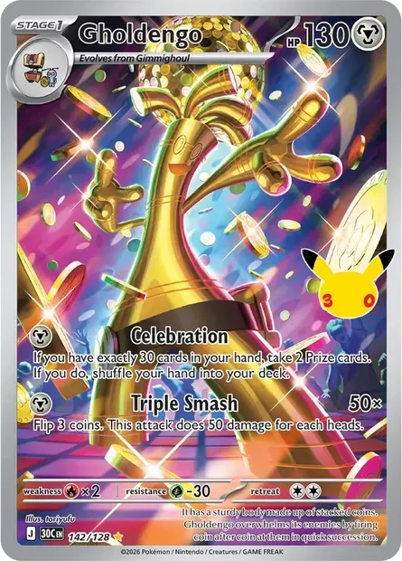 Gholdengo, Pokémon card 30C 142 — 30th Celebration set