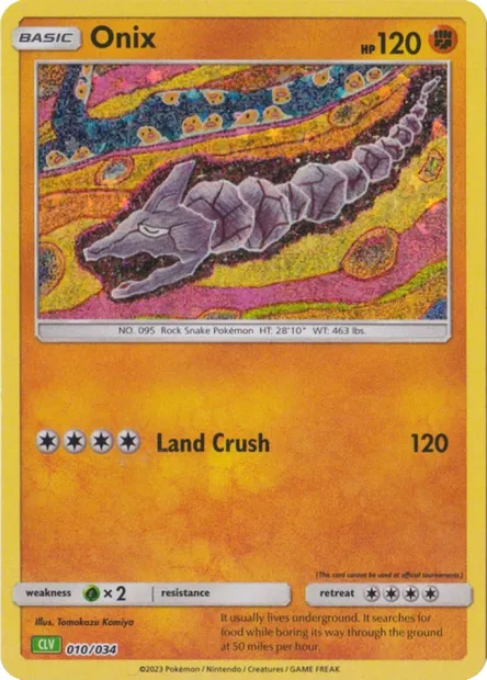 Onix, Pokémon card CLV 010 — Pokémon TCG Classic: Venusaur & Lugia ex Deck set