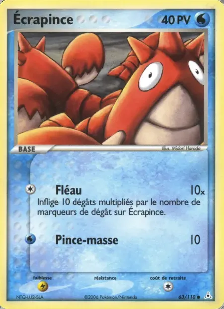 Ecrapince, carte Pokémon HP 63 — extension EX Fantômes Holon