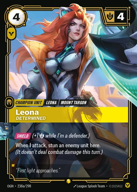Leona, Riftbound card OGN 238a — Origins set