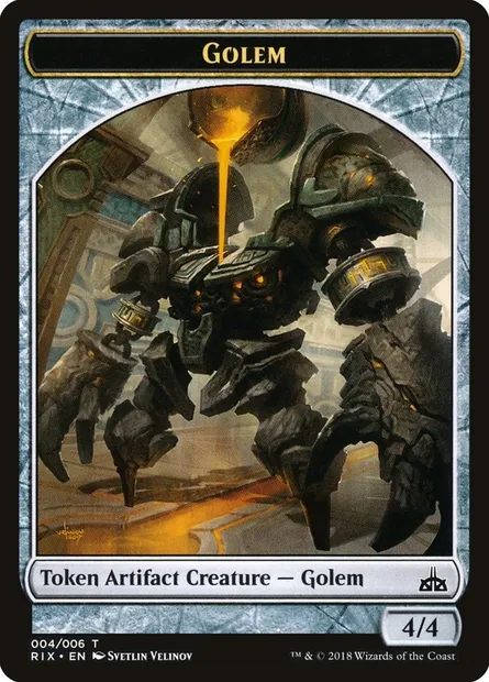 Golem, carte Magic TRIX 4 — extension Rivals of Ixalan Tokens