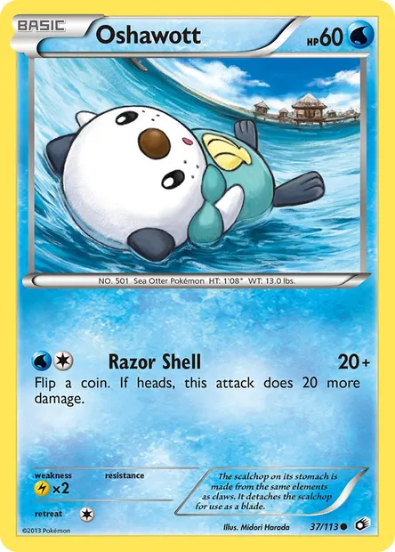 Oshawott, Pokémon card LTR 37 — Legendary Treasures set