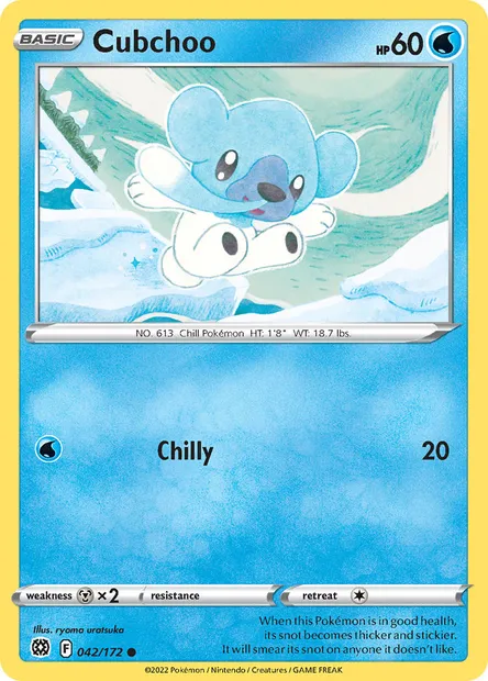 Cubchoo, Pokémon card BRS 042 — Brilliant Stars set