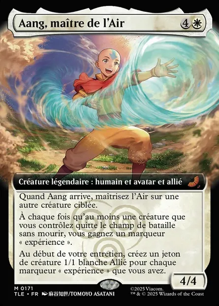 Aang, maître de l'Air, carte Magic TLE 171 — extension Avatar: The Last Airbender Eternal