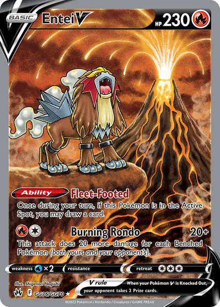 Entei V, Pokémon card CRZ GG36 — Crown Zenith set