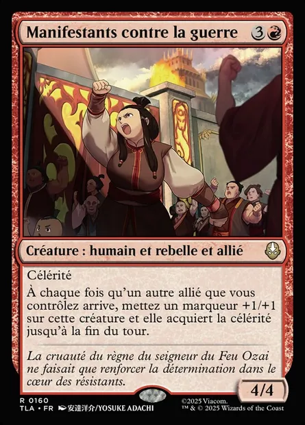 Manifestants contre la guerre, carte Magic TLA 160 — extension Avatar: The Last Airbender