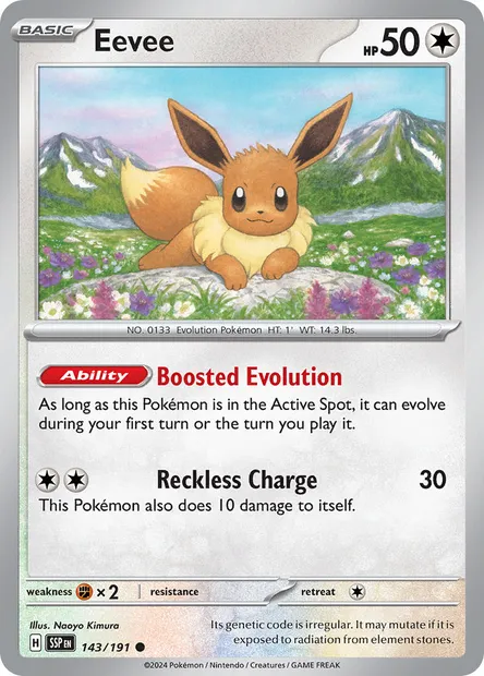 Eevee, Pokémon card SSP 143 — Surging Sparks set