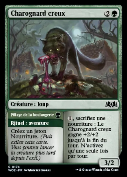 Charognard creux // Pillage de la boulangerie, carte Magic WOE 174 — extension Wilds of Eldraine