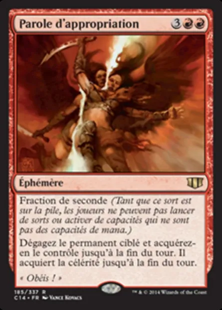 Parole d'appropriation, carte Magic C14 185 — extension Commander 2014