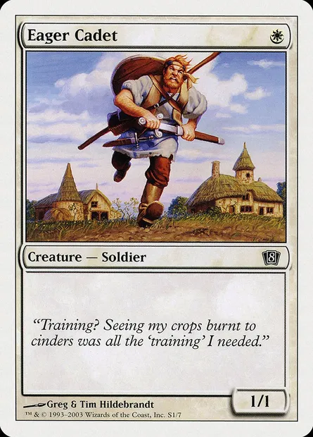 Eager Cadet, Magic card 8ED S1 — Eighth Edition set