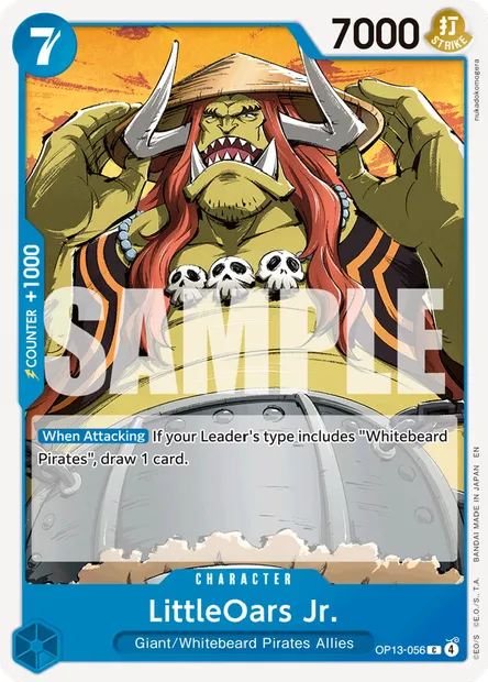 LittleOars Jr., One Piece card OP13-056 — CARRYING ON HIS WILL set