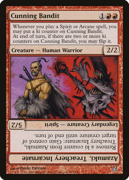 Cunning Bandit // Azamuki, Treachery Incarnate, Magic card BOK 99 — Betrayers of Kamigawa set