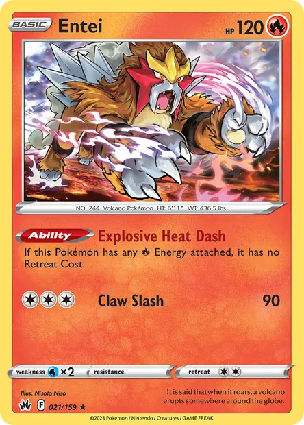 Entei, Pokémon card CRZ 021 — Crown Zenith set
