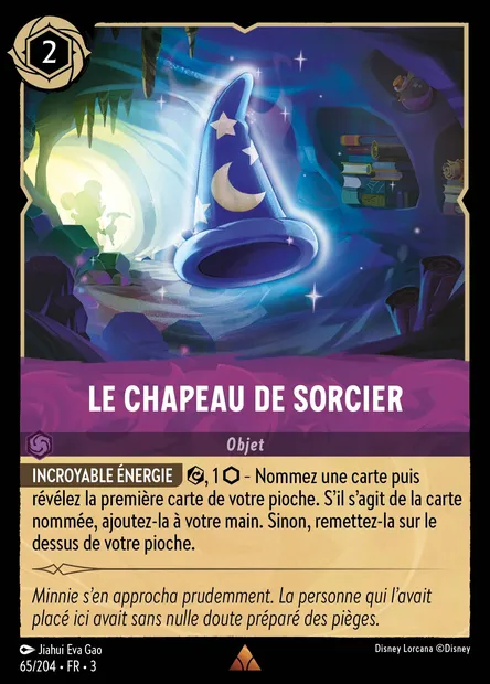 Le chapeau de sorcier, carte Disney Lorcana CH3-065 — extension Les Terres d'Encres