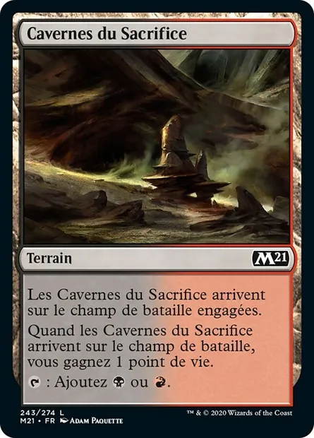 Cavernes du Sacrifice, carte Magic M21 243 — extension Core Set 2021