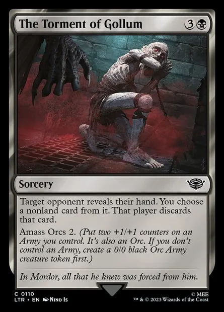 The Torment of Gollum, Magic card LTR 110 — The Lord of the Rings: Tales of Middle-earth set
