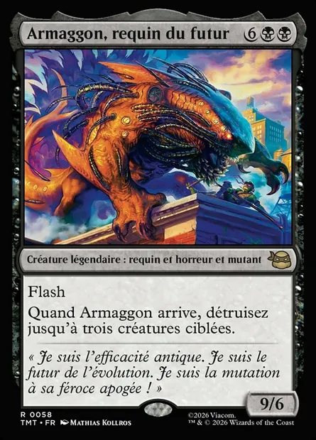 Armaggon, requin du futur, carte Magic TMT 58 — extension Teenage Mutant Ninja Turtles