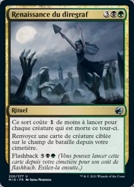 Renaissance du diregraf, carte Magic MID 220 — extension Innistrad : chasse de minuit