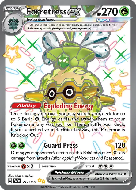 Forretress ex, Pokémon card PAF 212 — Paldean Fates set