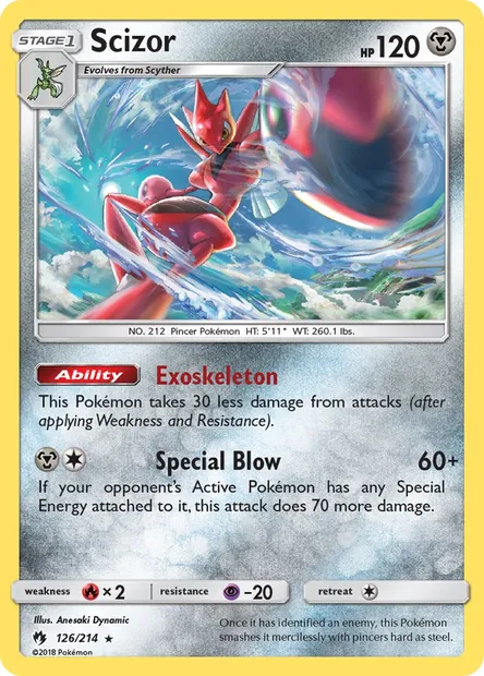 Scizor, Pokémon card LOT 126 — Lost Thunder set