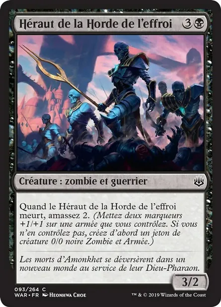 Héraut de la Horde de l'effroi, carte Magic WAR 93 — extension La guerre des Planeswalkers