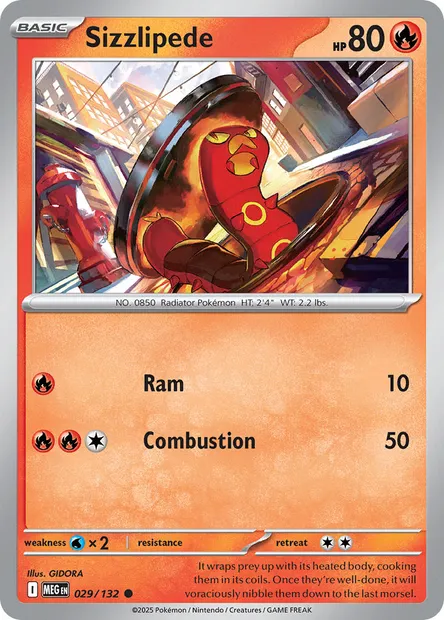 Sizzlipede, Pokémon card MEG 029 — Mega Evolution set