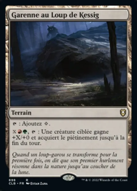 Garenne au Loup de Kessig, carte Magic CLB 898 — extension Commander Légendes : la bataille de la Porte de Baldur