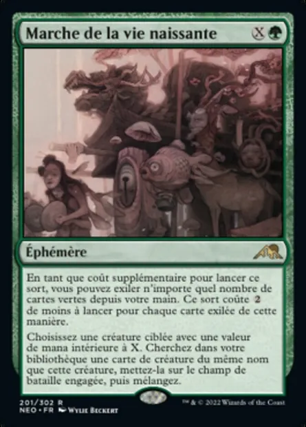 Marche de la vie naissante, carte Magic NEO 201 — extension Kamigawa: La Dynastie Néon