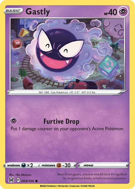Gastly, Pokémon card LOR 064 — Lost Origin set