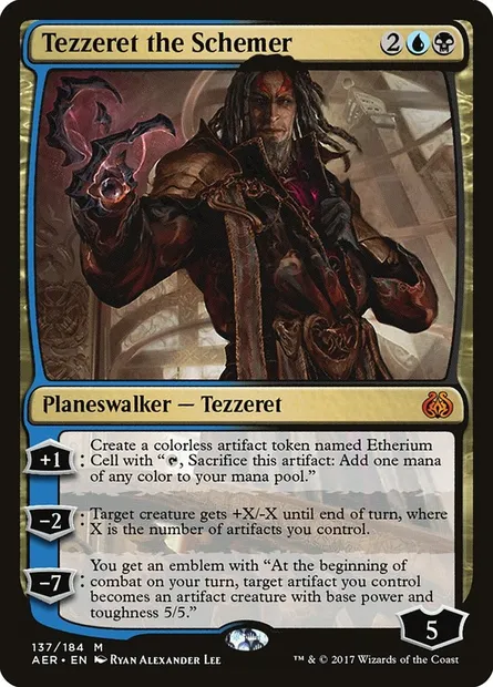 Tezzeret the Schemer, Magic card AER 137 — Aether Revolt set