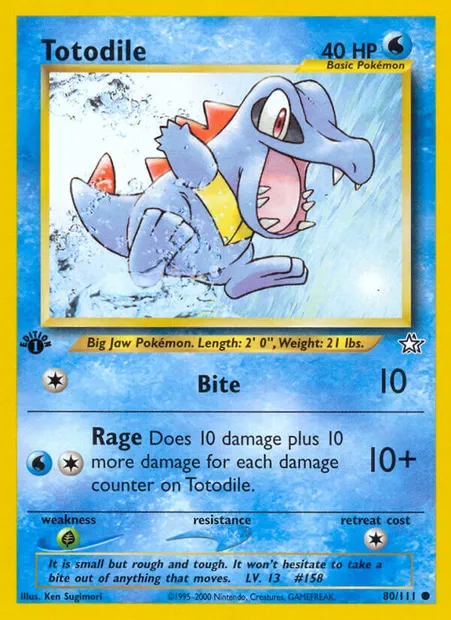 Totodile, Pokémon card NG 80 — Neo Genesis set