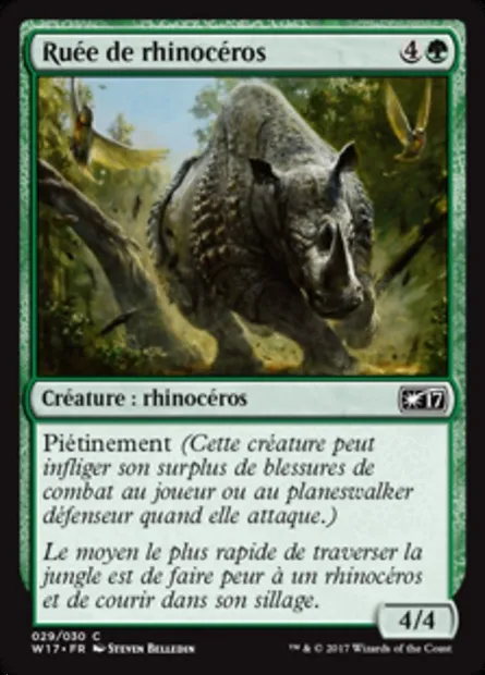 Ruée de rhinocéros, carte Magic W17 29 — extension Welcome Deck 2017