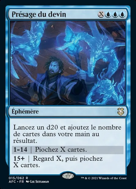 Présage du devin, carte Magic AFC 15 — extension Forgotten Realms Commander