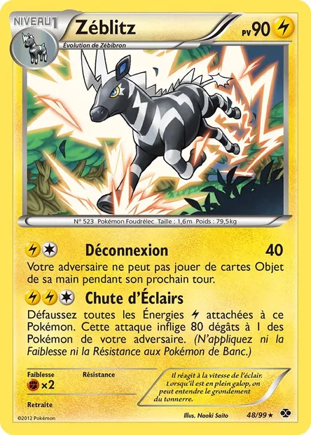 Zéblitz, carte Pokémon NXD 48 — extension Destinées Futures